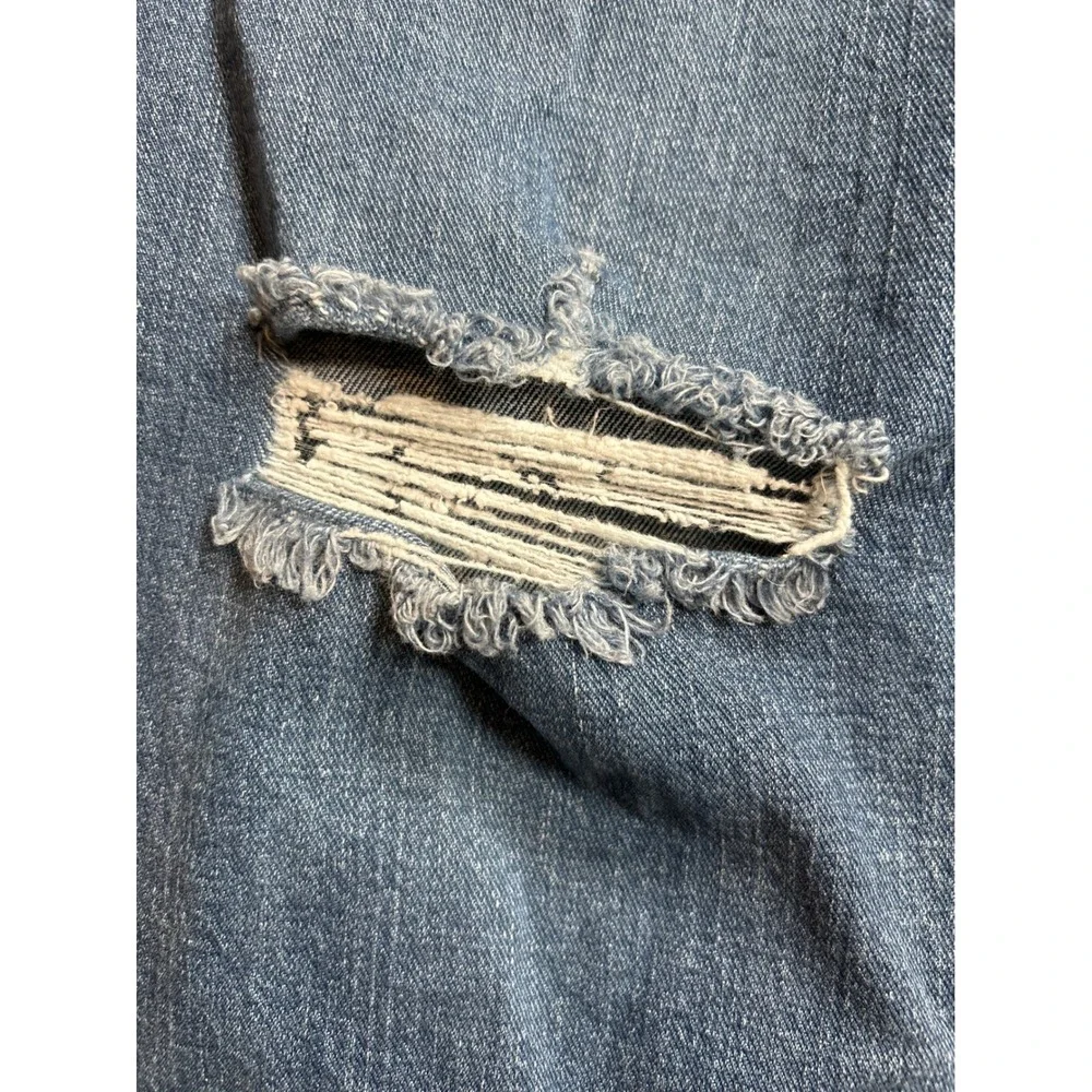 Lee Mens Straight Leg Distressed Medium Wash Blue‎ Denim Jeans 31x27.5